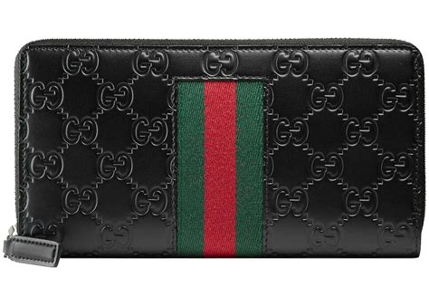 gucci signature web double zip around wallet|Gucci signature wallet women's.